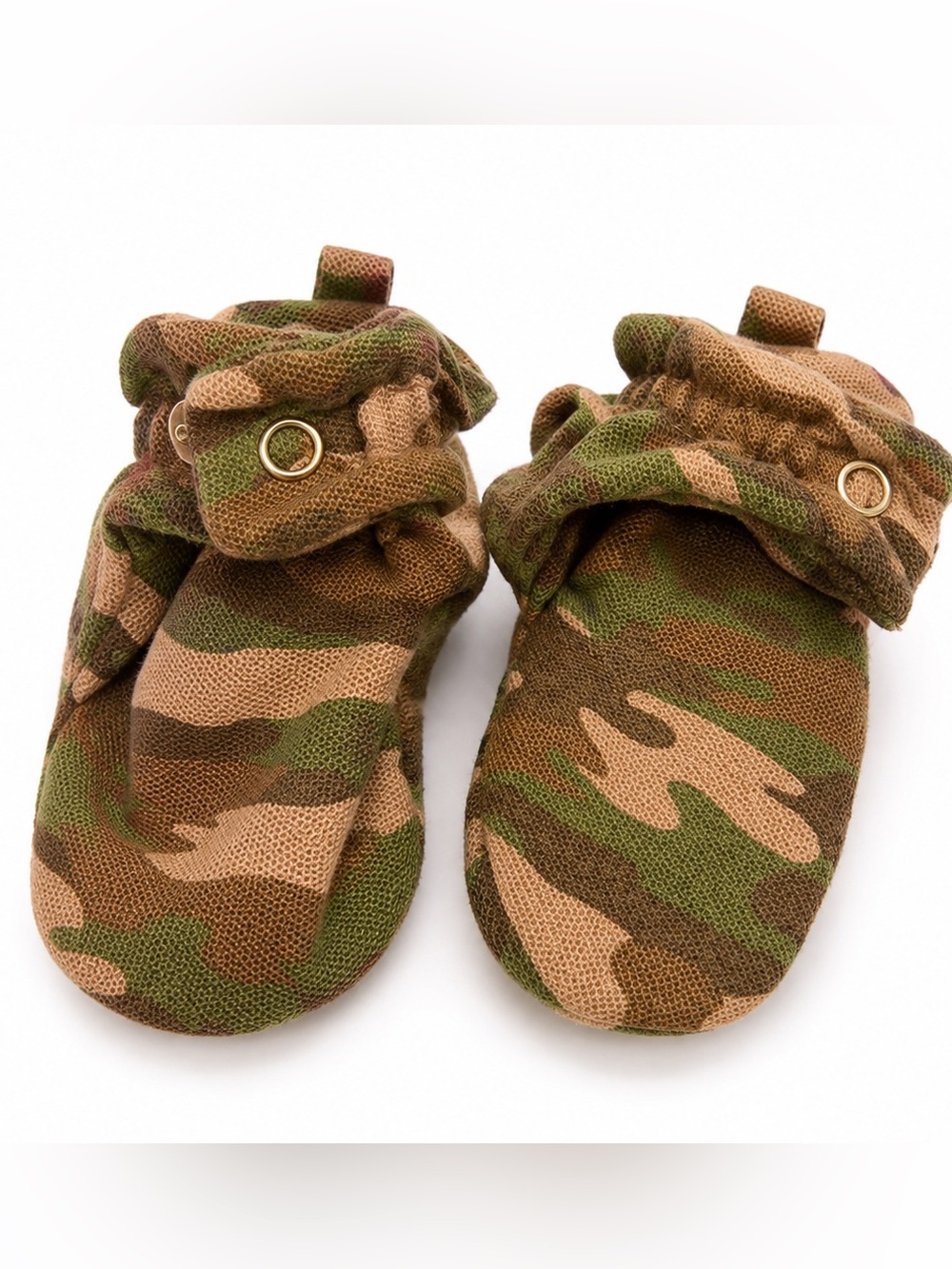 Robeez Camo Print Baby Mittens in Brown and Green